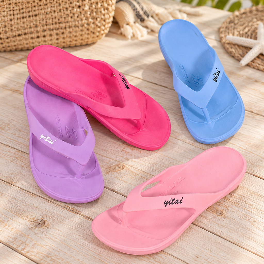 Sandalias Tipo Flip Flop para Dama, Mod 806 22/26 - YITAI · Caja de 72 pares en ambiente de hogar — Vendalia
