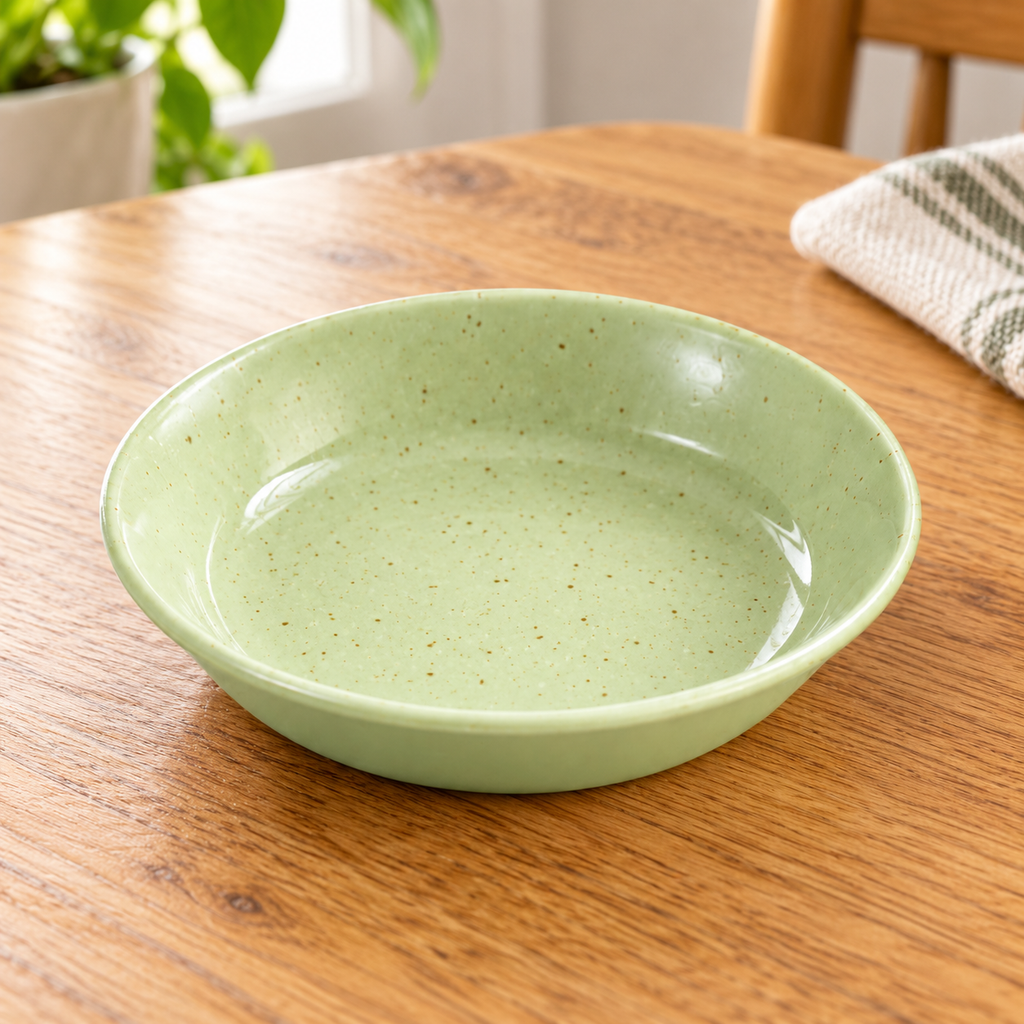 Mini Platito para Dips Verde 8.5 cm en ambiente de hogar — Vendalia