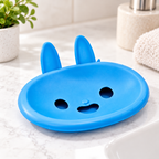 Jabonera de Plástico Conejito Azul en ambiente de hogar — Vendalia