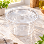 Recipiente de plástico Redondo Transparente 450 ml en ambiente de hogar — Vendalia