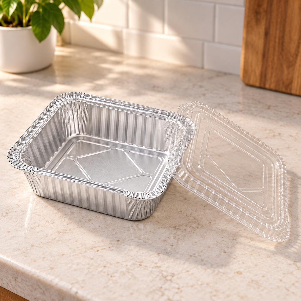 Bandeja de Aluminio 400 ml con Tapa en ambiente Vendalia