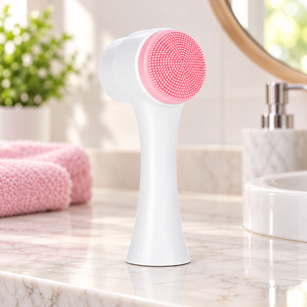 Cepillo Facial 2 en 1 con Silicón y Cerdas Suaves en ambiente de hogar — Vendalia