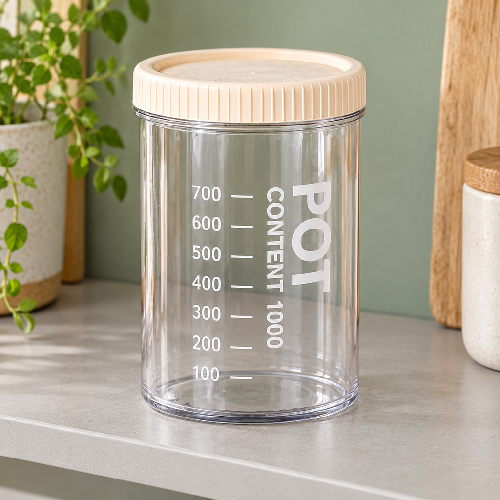 Frasco Hermético de Plástico PP 1000 ml en ambiente de hogar — Vendalia