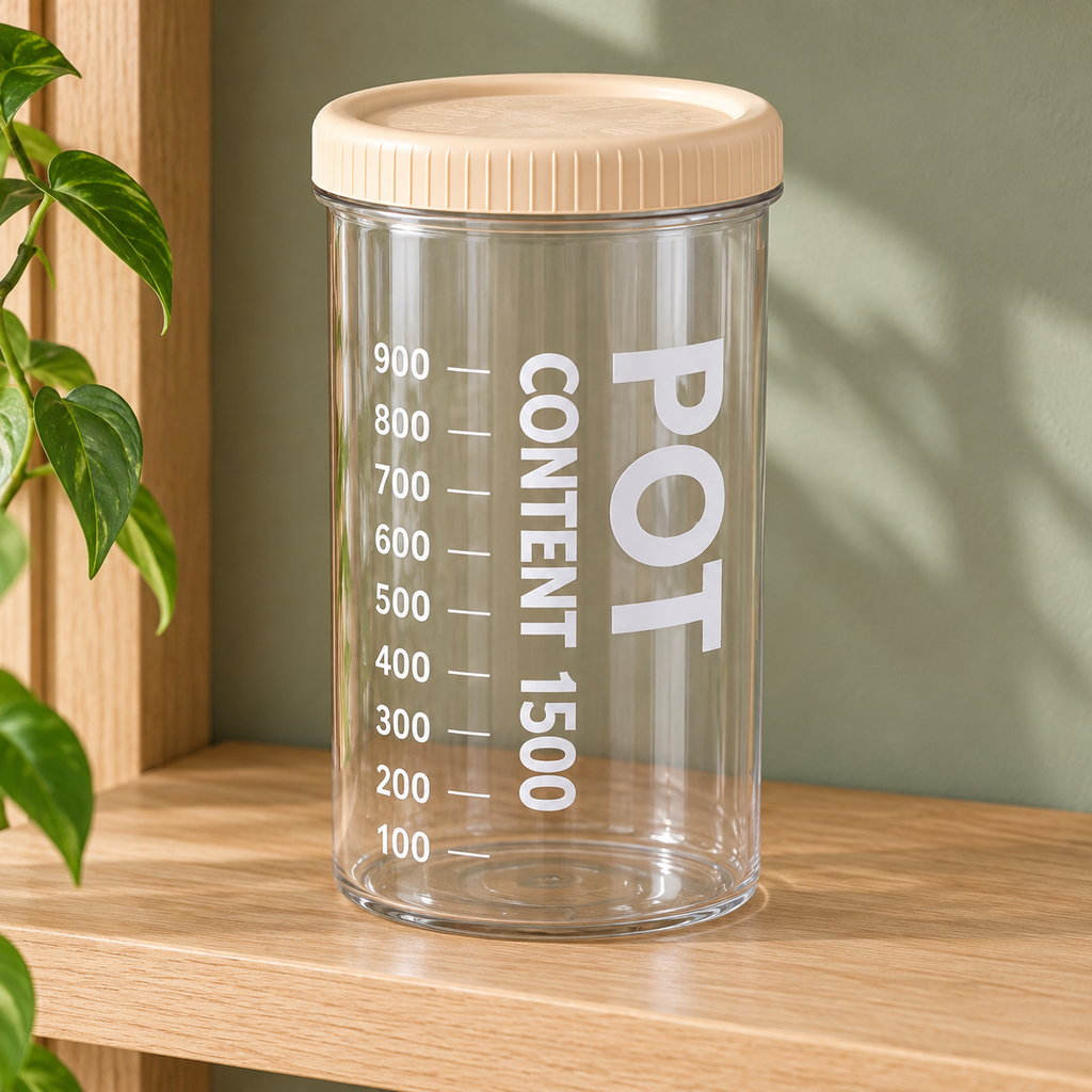 Frasco Hermético de Plástico PP 1500 ml en ambiente de hogar — Vendalia
