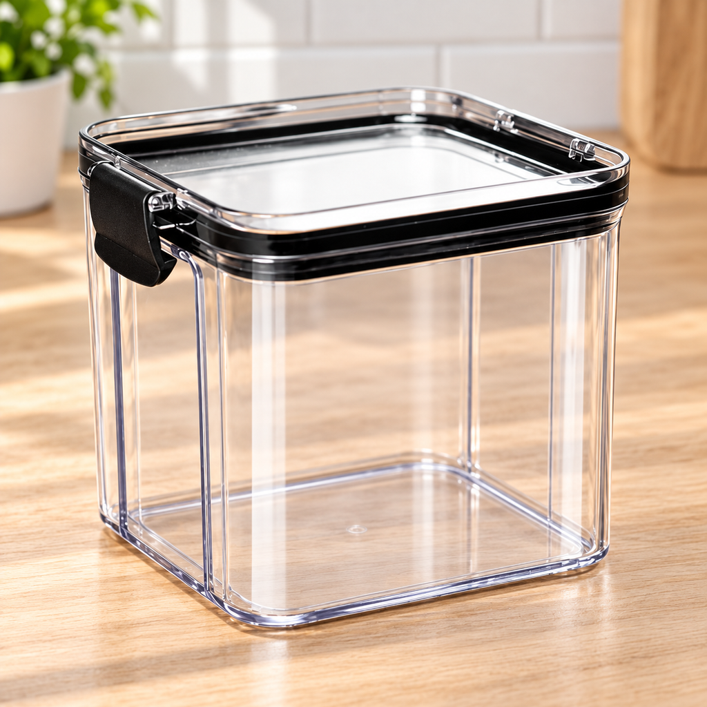 Contenedor de Plástico Hermético Transparente 700 ml en ambiente de hogar — Vendalia