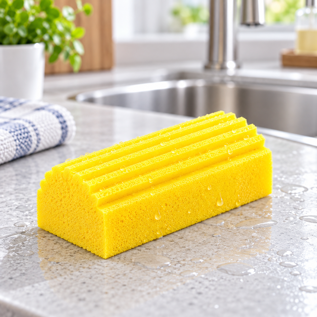 Esponja PVA amarilla de ejemplo en cocina — color al azar, Vendalia