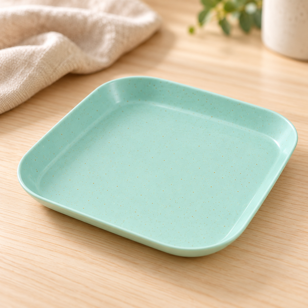 Plato cuadrado multiusos · 13.5 × 14 cm — Verde menta — SKU 54128