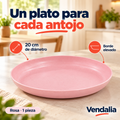 Plato redondo de 20 cm rosa — Presentación Vendalia