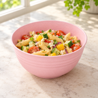 Bowl de 700 ml rosa — Vista de uso; alimentos y accesorios de ambientación no incluidos