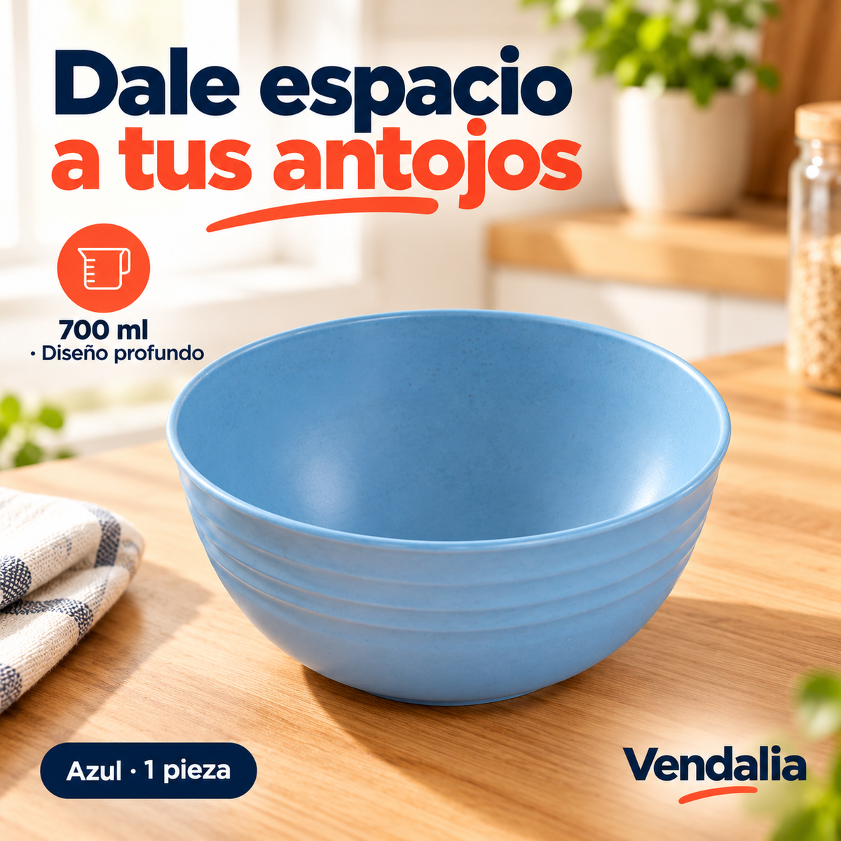 Bowl de 700 ml azul — Portada Vendalia; venta por pieza