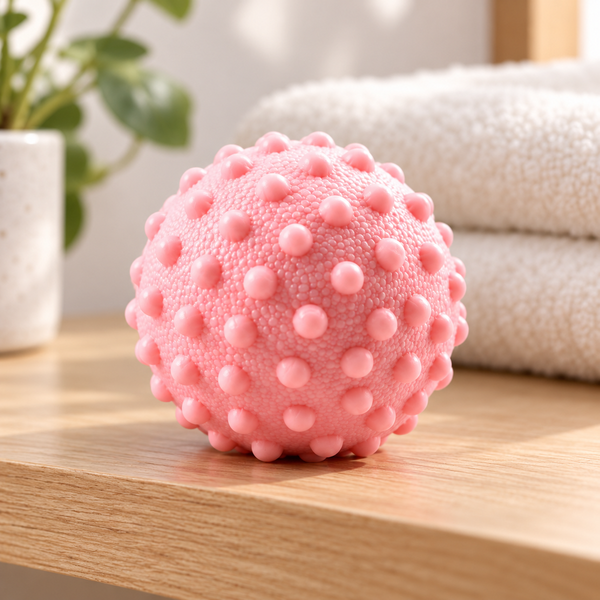 Pelota de Masaje para Pies y Cuerpo Rosa en ambiente de hogar — Vendalia