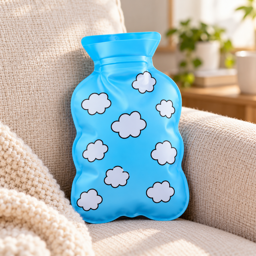 Mini Bolsa Térmica Diseño Surtido en ambiente de hogar — Vendalia. La fotografía muestra un ejemplo en azul con nubes. El color y diseño se envían al azar según disponibilidad del proveedor.
