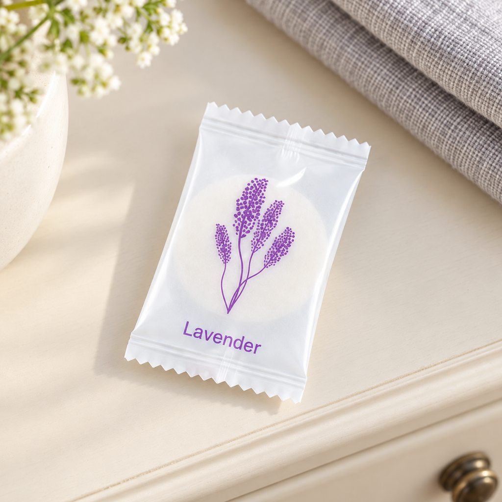 Pastilla Ambientador Sólido Aroma Lavanda en ambiente de hogar — Vendalia