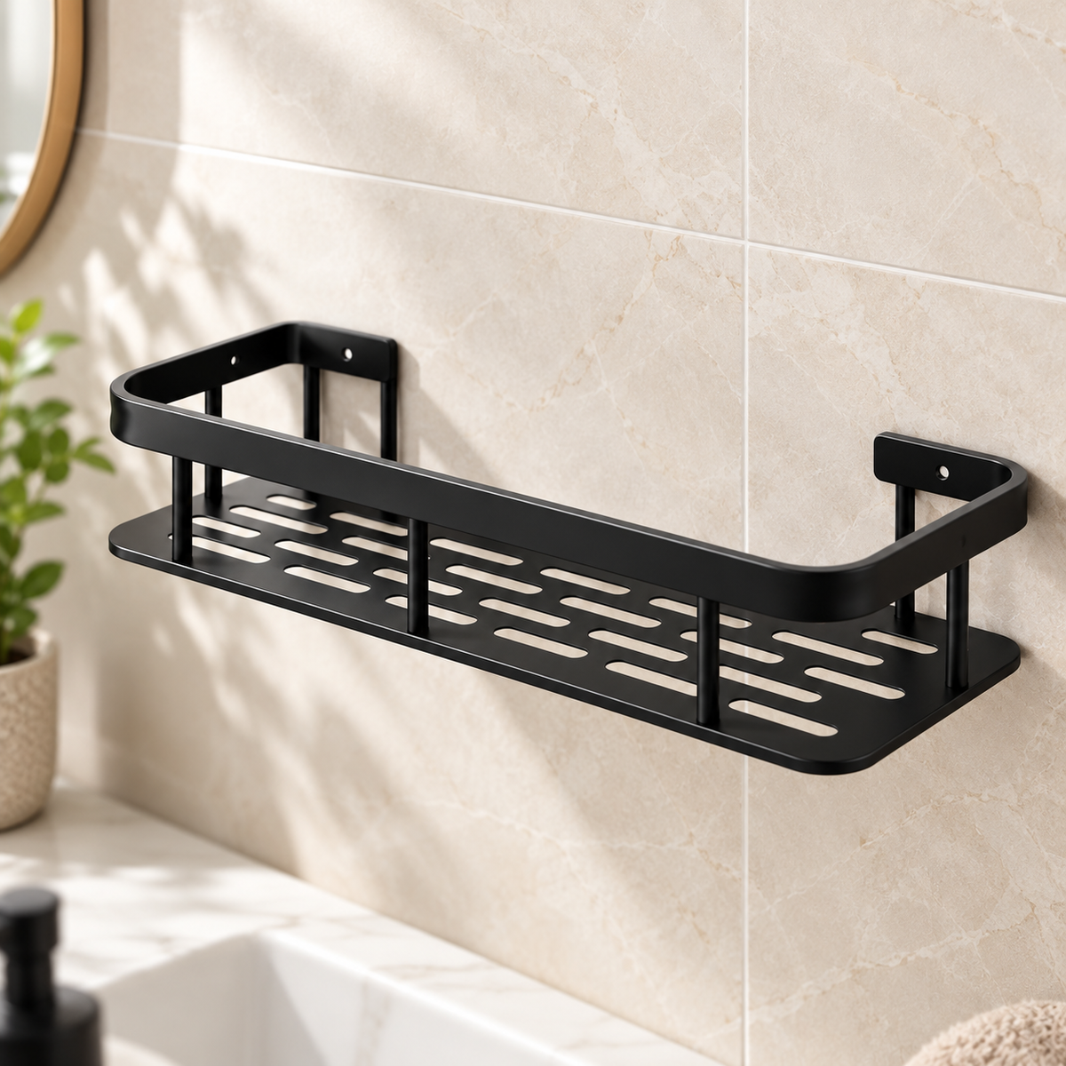 Repisa Organizadora Metálica para Baño en ambiente de hogar — Vendalia