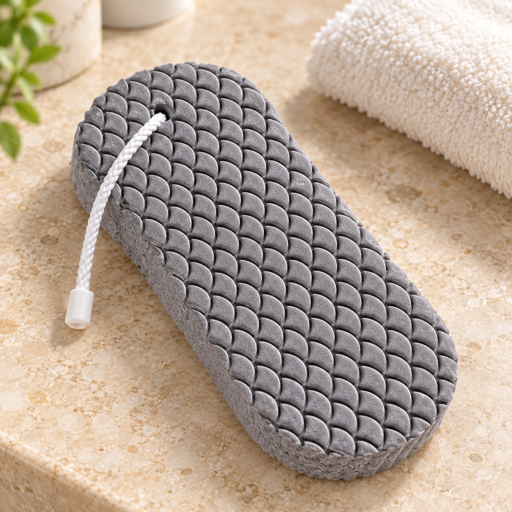 Esponja exfoliante corporal de doble cara — Gris — SKU 54219