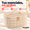 Cosmetiquera crema con asa — presentación Vendalia