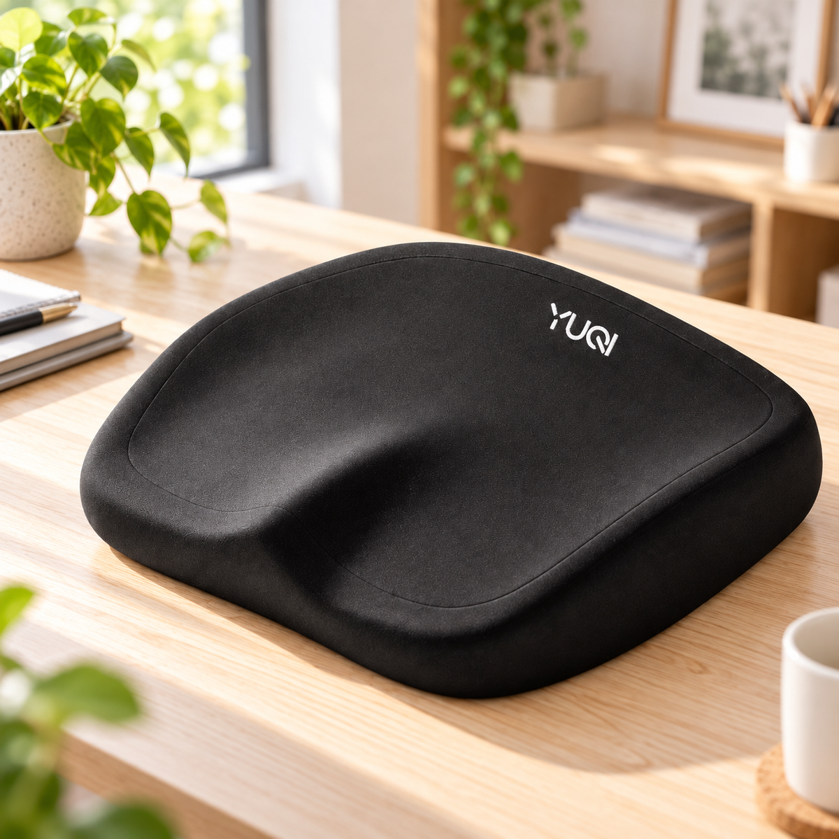 Cojín para Asiento Contorneado Negro en ambiente de hogar — Vendalia