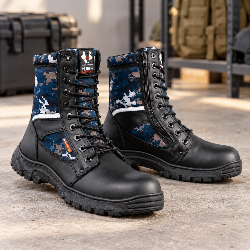 Botas Tácticas HDROF Modelo 1000 Negras 25/29 HDROF · fotografía ambientada de Vendalia · SKU 54442